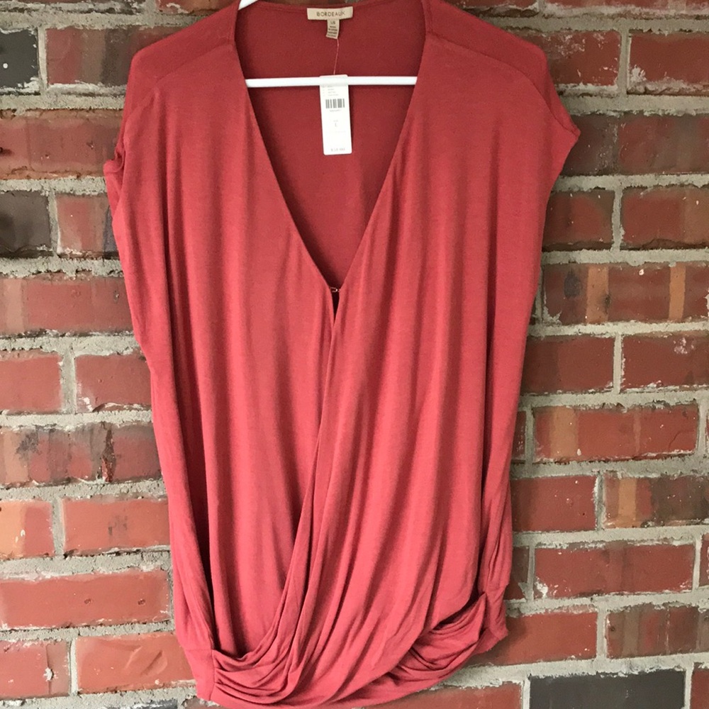 Anthropologie, Bordeaux Top, size L with tags